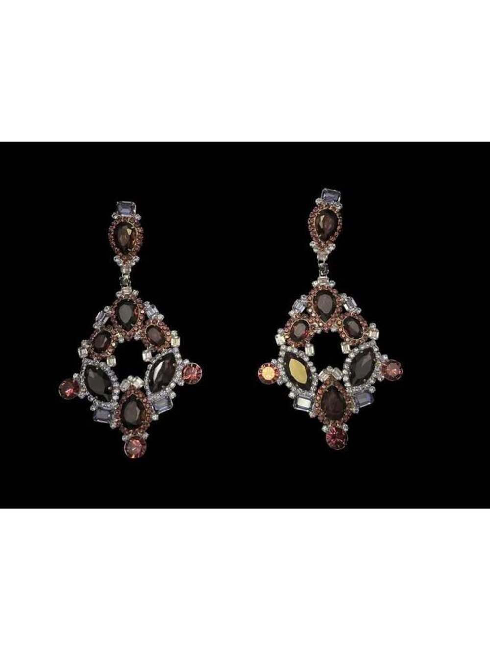 Large Crystal Statement Drop Clip On Earrings